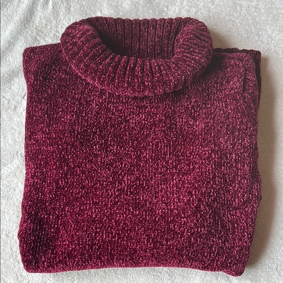 Karen Scott Red Cowl Neck Sweater with Plush Texture - Picture 4 of 5